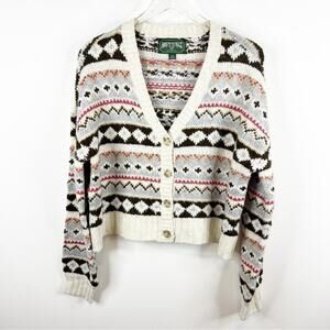 NEW American Eagle Fair Isle Oversized Cardigan S